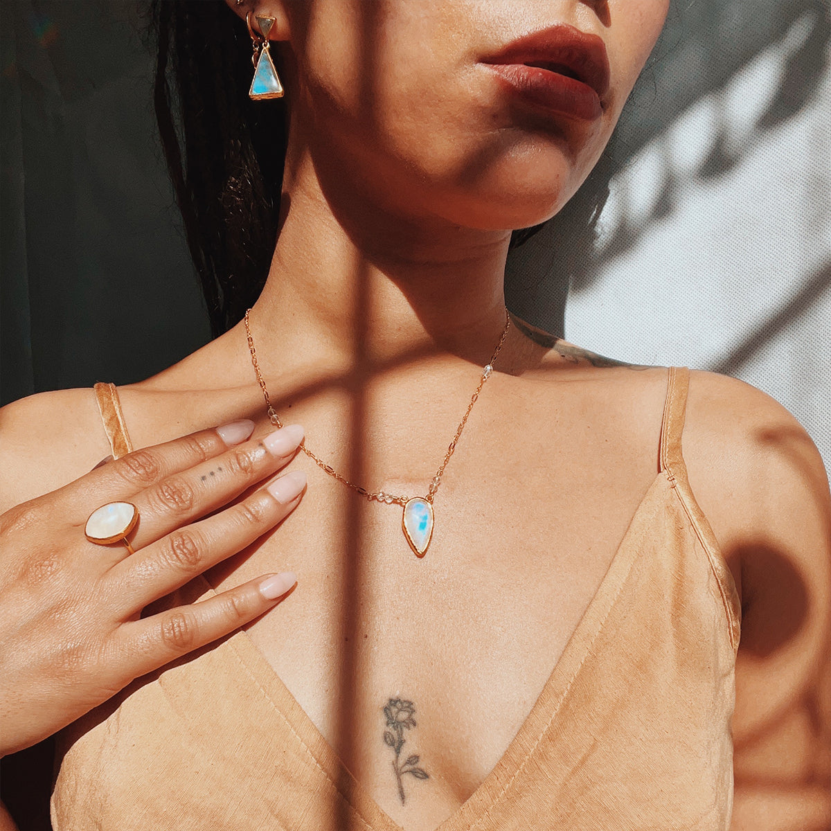 Moonstone Elfin Ring || Diamond