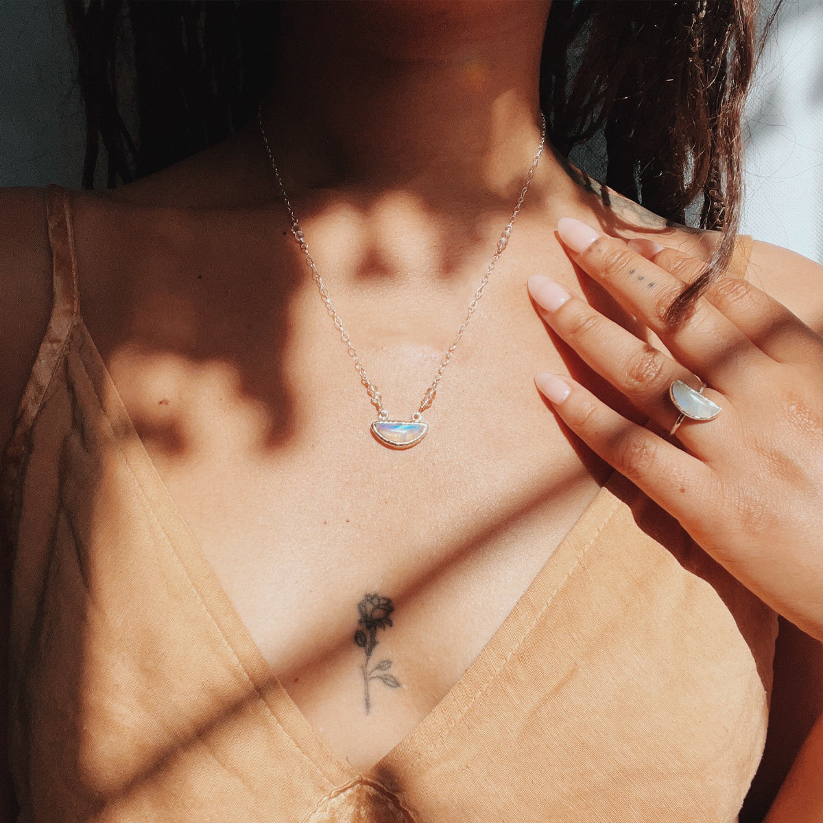 Moonstone Elfin Ring ||  half moon