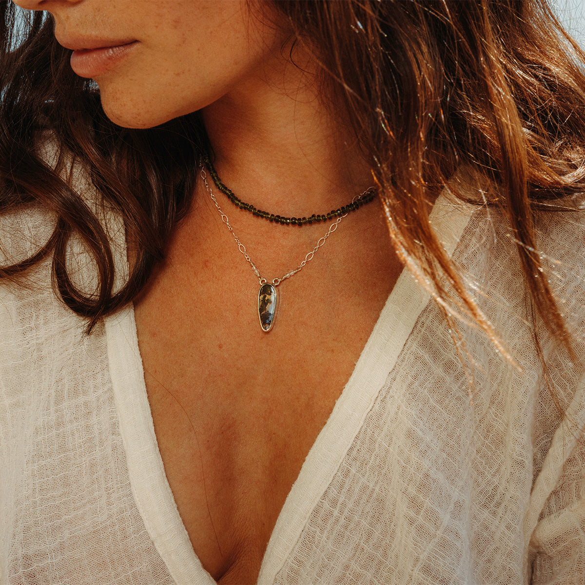 moldavite  || Gemstone Necklace