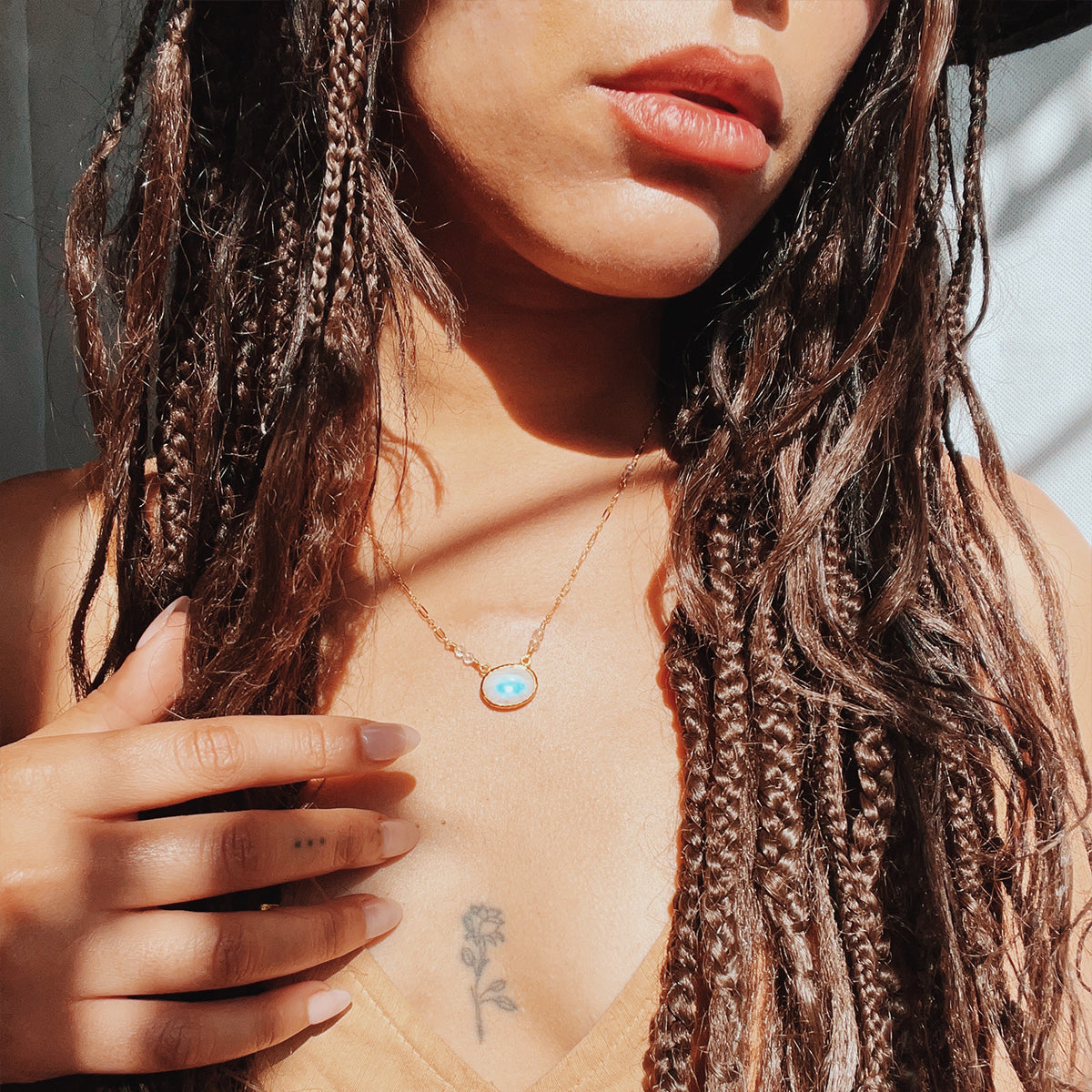 Moonstone Necklace || oval