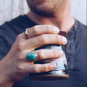 Turquoise Earth Ring || Men