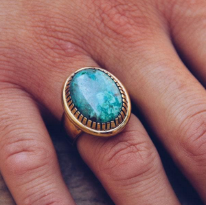 Turquoise Earth Ring || Men