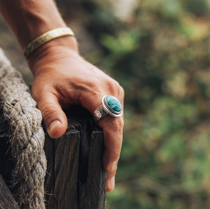 Turquoise Earth Ring || Men