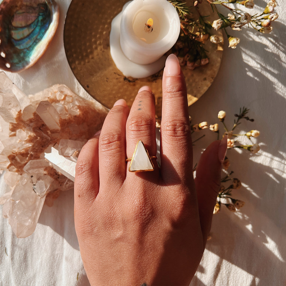 Moonstone Elfin Ring ||  Pyramid