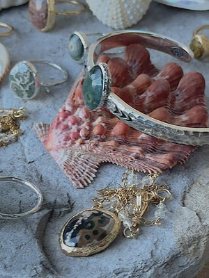 Ocean Jasper Elfin Ring