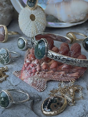 Ocean Jasper Elfin Ring