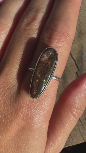 Boulder Opal Elfin Ring