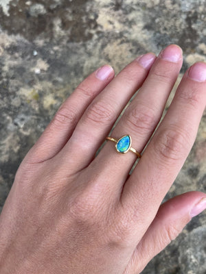 Fallen Star Opal Elfin Ring