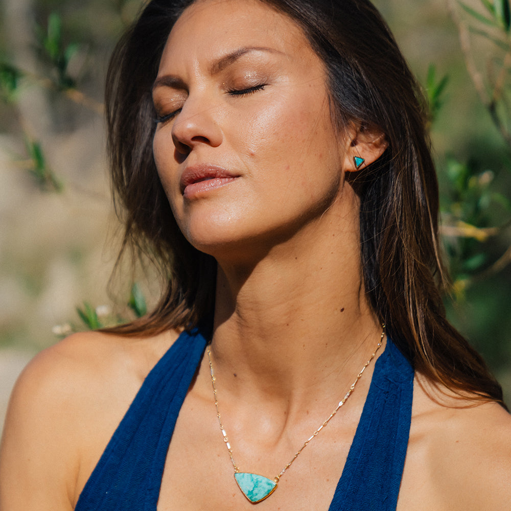 Petit Pyramid Earring : Turquoise