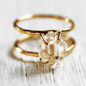 Herkimer Diamond Ring :: Gold