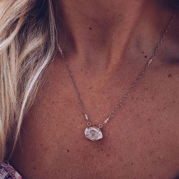 Wholesale Herkimer Diamond Small Single Crystal Necklace for your store -  Faire