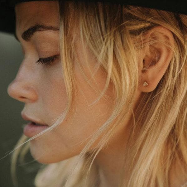 Shrine Pyramid Earring :: Moonstone