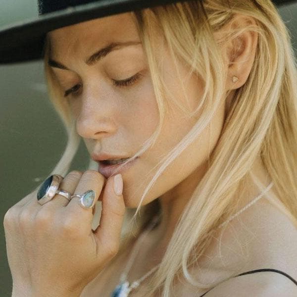 Shrine Pyramid Earring :: Moonstone