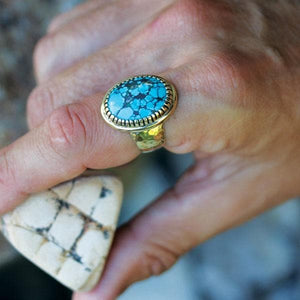 Turquoise Earth Ring || Men