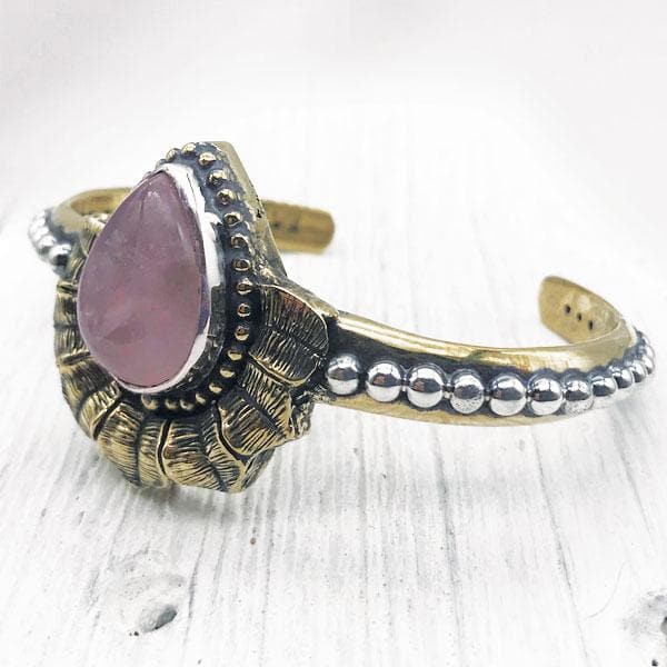 Lotus Cuff || Rose Quartz