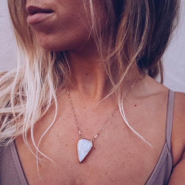 Moonstone Tear Necklace - Bahgsu Jewels