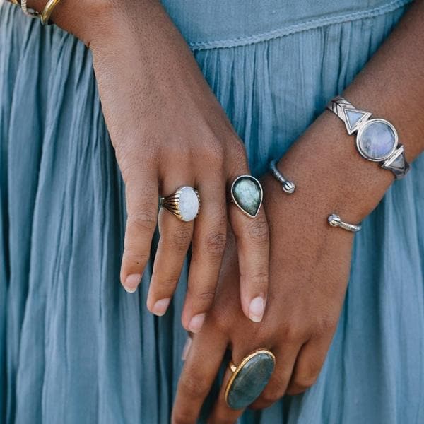 Hemisphere Cuff || Moonstone