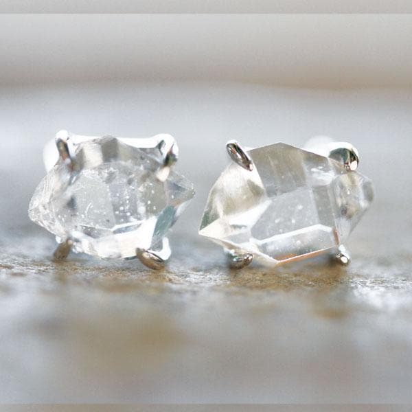 Herkimer Diamond Studs :: Silver