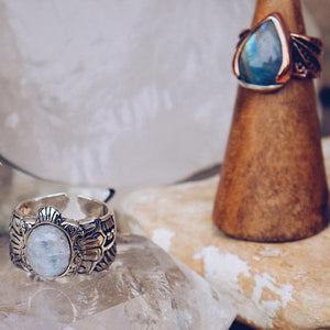 Scarab Ring || Moonstone