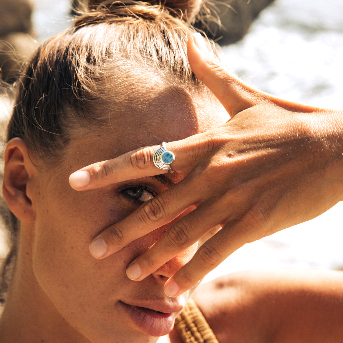 Grand Pyramid Studs :: Labradorite - Bahgsu Jewels