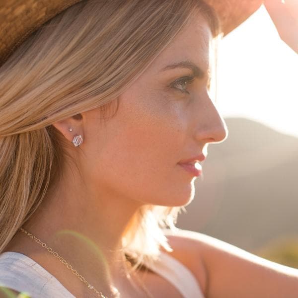 Herkimer Diamond Studs :: Silver