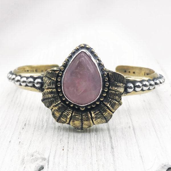 Lotus Cuff || Rose Quartz