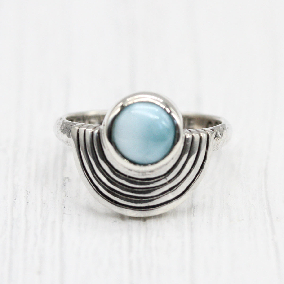 NWOT BBJ 925 Silver Larimar Swirl Ring Size 11