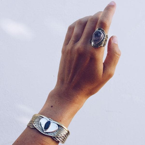 Spirit Ring || Rose Quartz Tear - Bahgsu