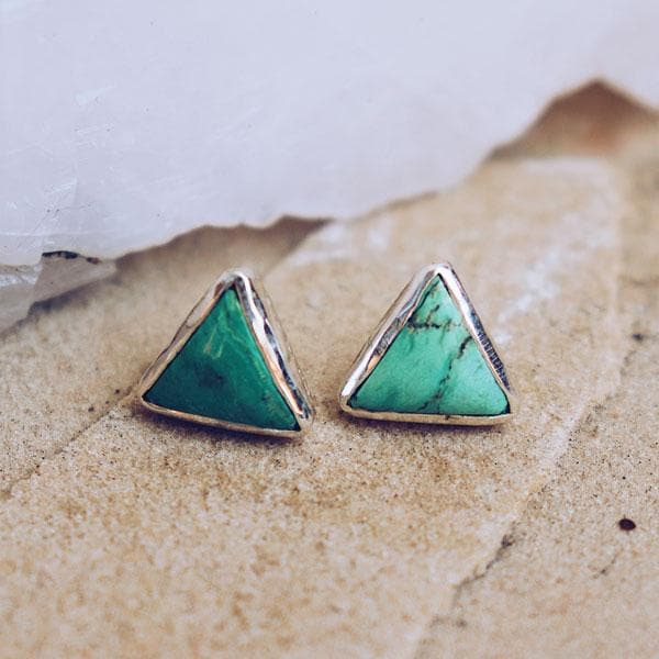 Grand Pyramid Studs : Rose Quartz - Bahgsu Jewels