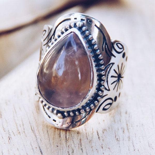 Spirit Ring || Rose Quartz Tear