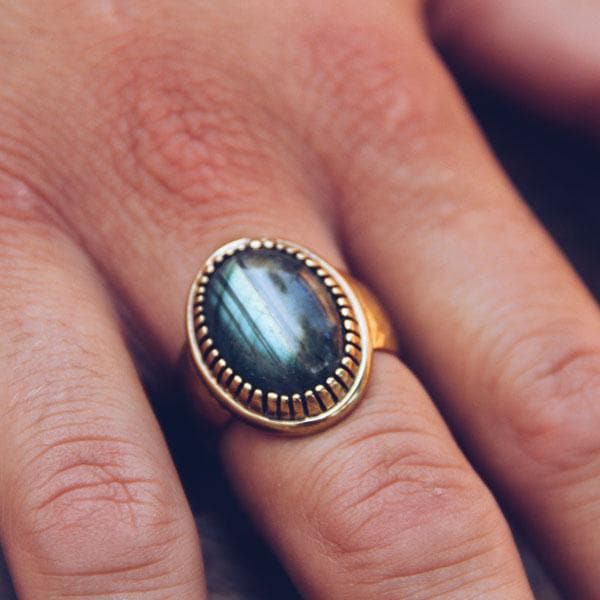 Labradorite Earth Ring || Men