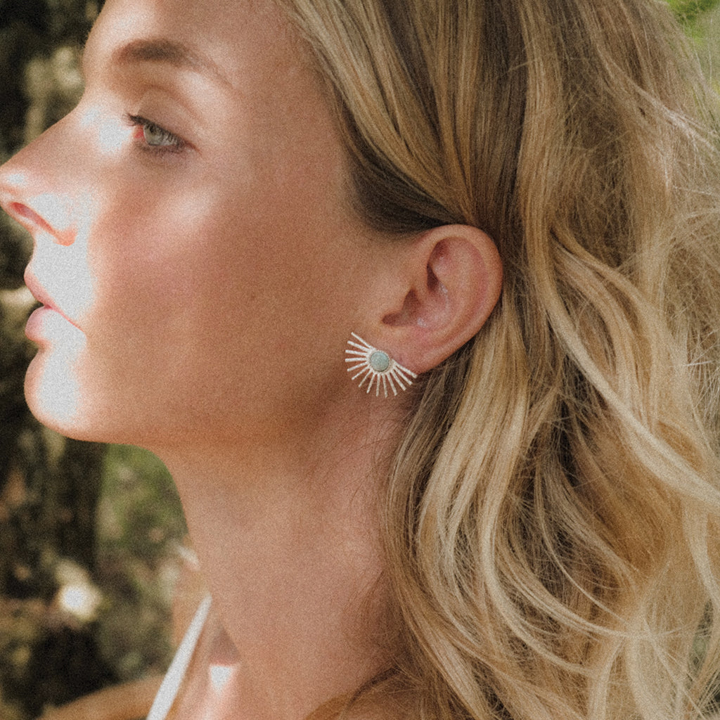 Light Ray Stud :: Larimar