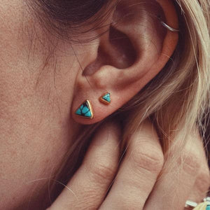 Shrine Pyramid Earring :: Turquoise