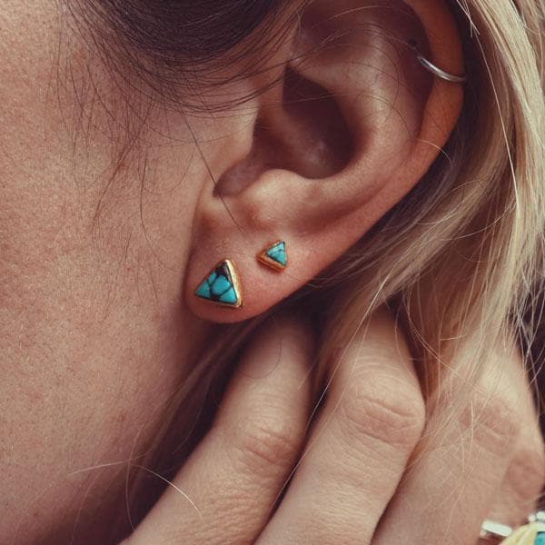 Petit Pyramid Earring : Turquoise