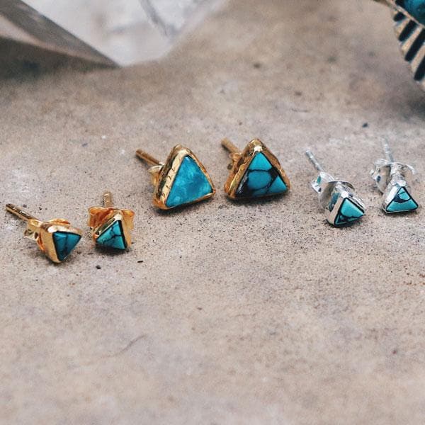 Petit Pyramid Earring : Turquoise