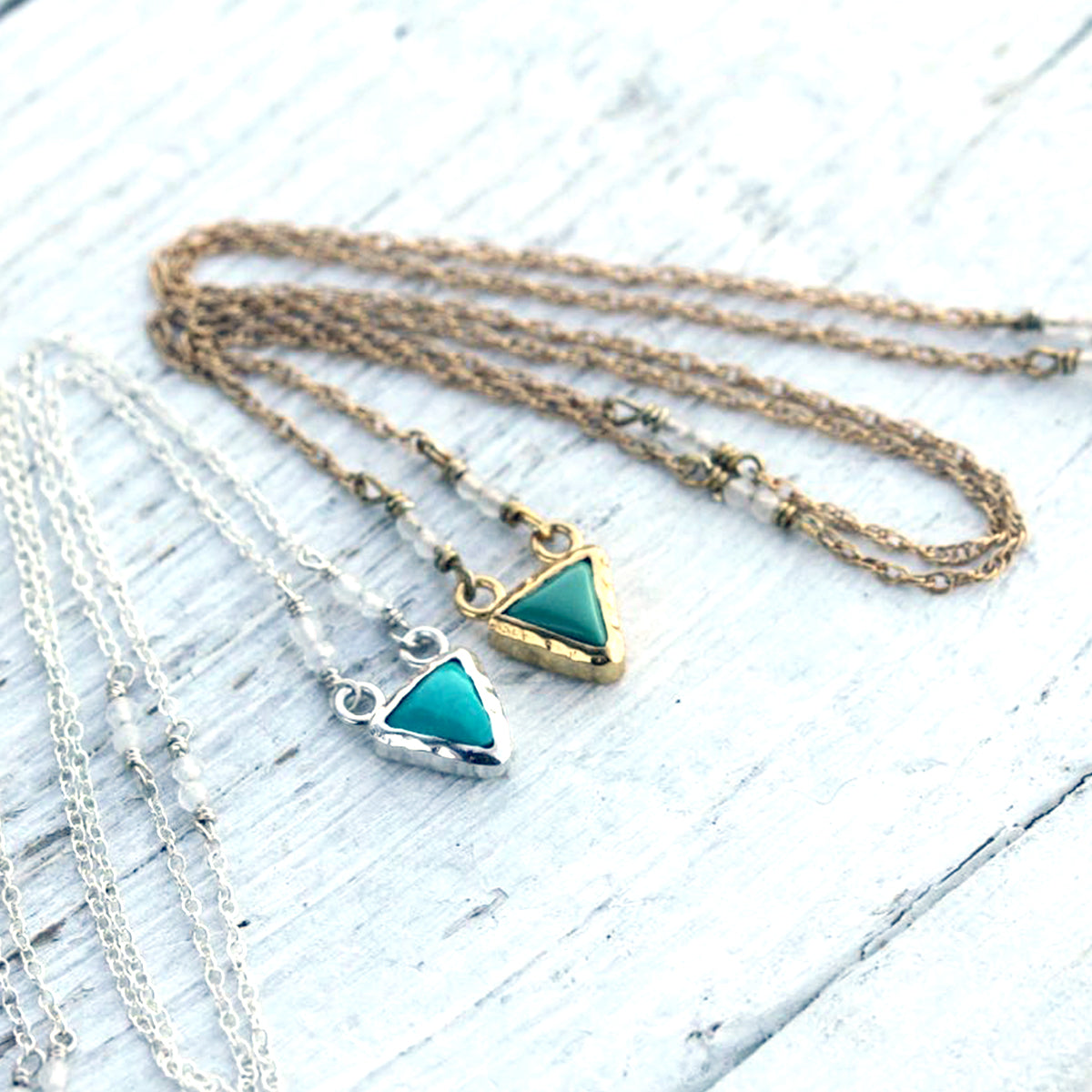 Turquoise Pyramid Necklace :: Petit