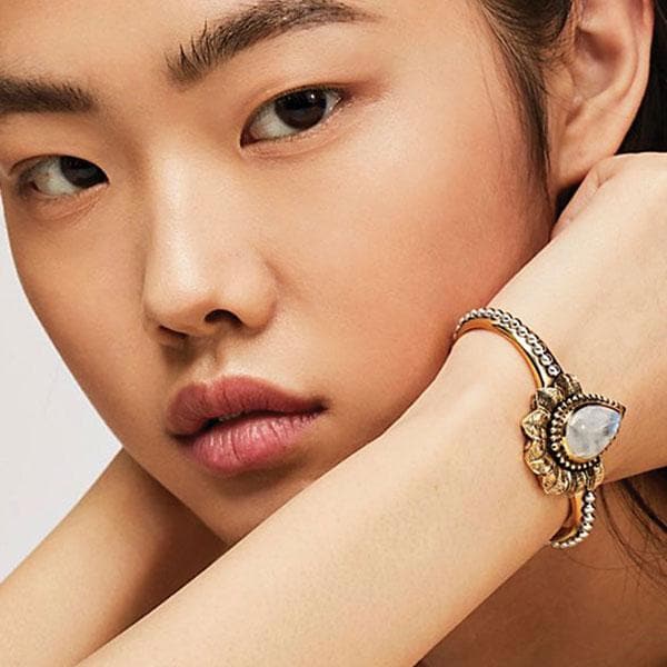 Lotus Cuff || Moonstone