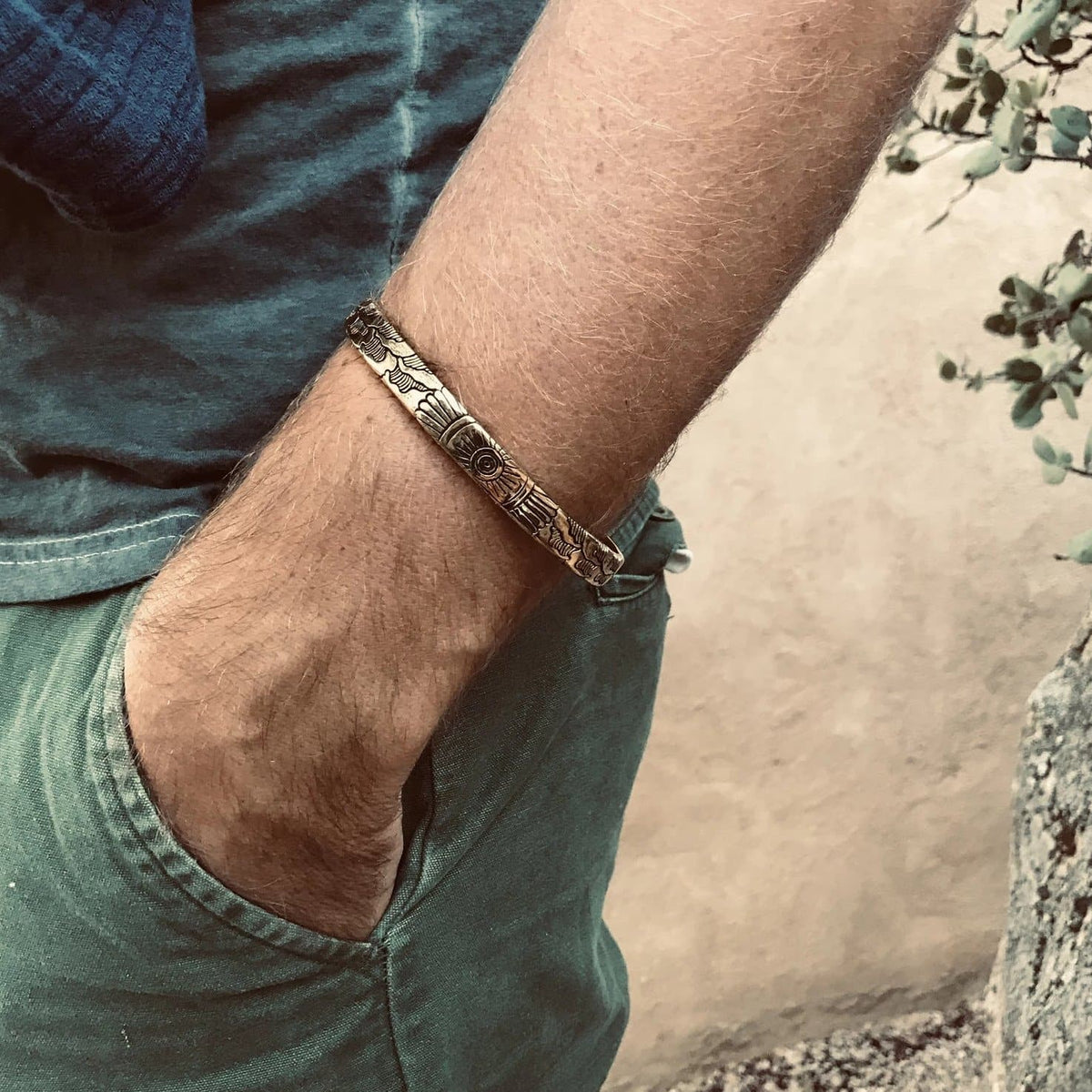 サーファー/STREET人気【Bahgsu Jewels】Light Waves Cuff SL Light Waves Cuff || Men - Bahgsu