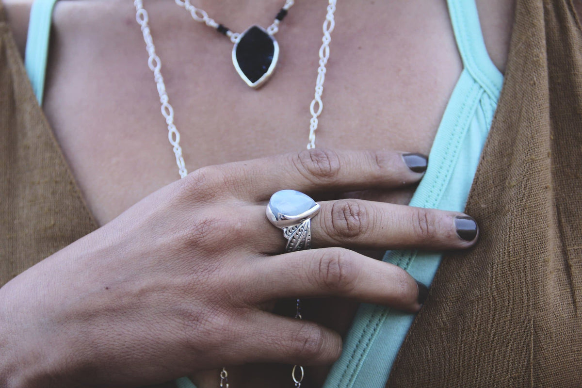 【Bahgsu Jewels】Winged Moonstoneリング Winged Ring || Moonstone - Bahgsu