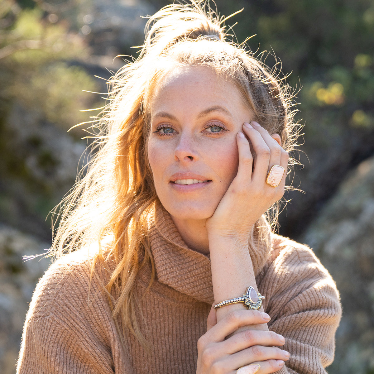 Lotus Cuff || Rose Quartz
