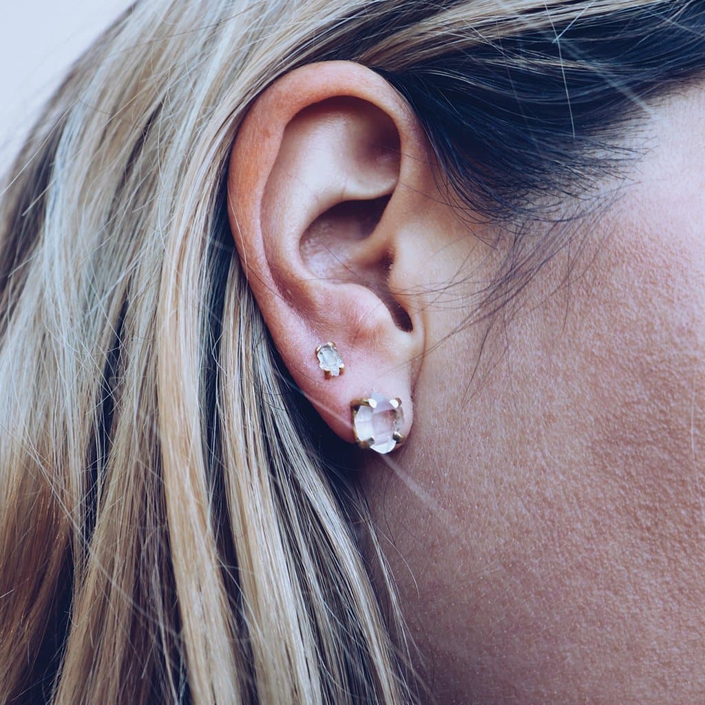 Herkimer Diamond Studs :: Silver