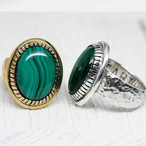 Mens on sale malachite ring