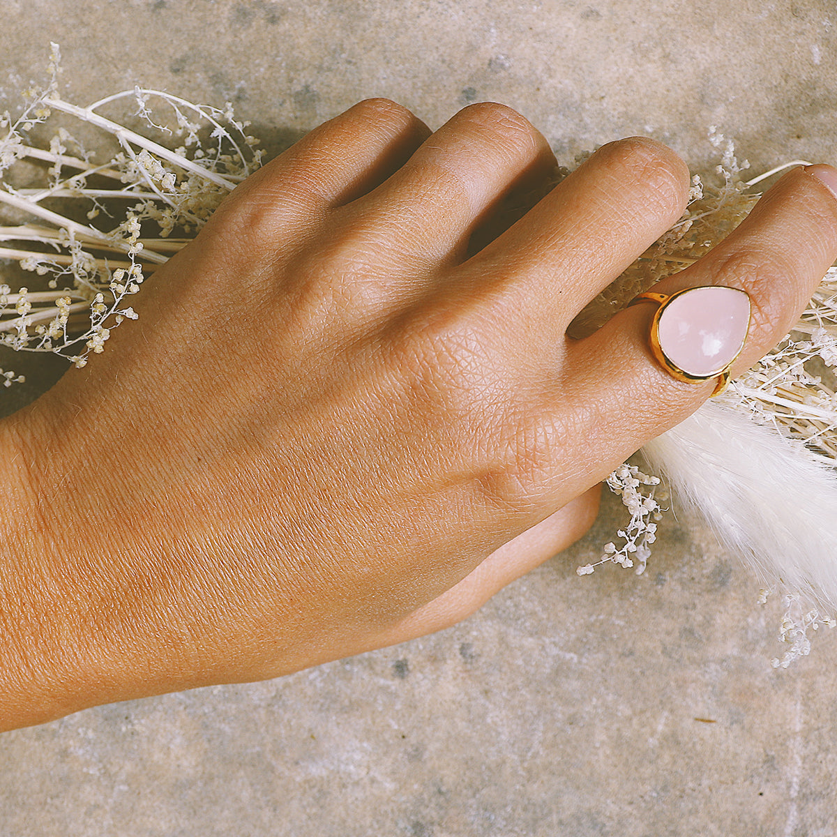 【Bahgsu Jewels】Spirit Rose Quartz Tearリング Spirit Ring || Rose Quartz Tear - Bahgsu