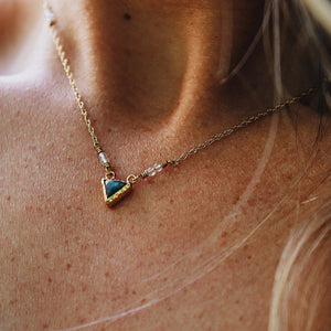Spectrolite Pyramid Necklace || Petit