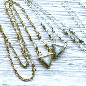 Moonstone Pyramid Necklace || Petit