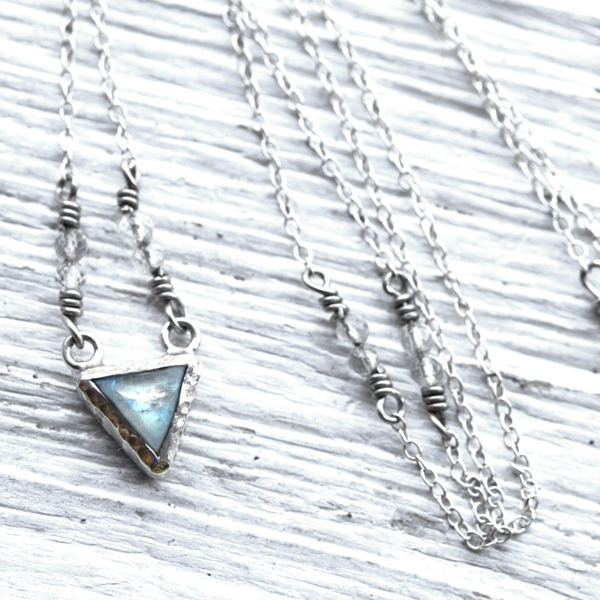 Moonstone Pyramid Necklace || Petit