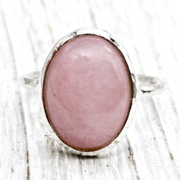 Buy classic rose quartz marquise ring in 925 silver