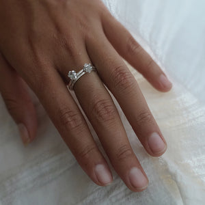 Petit Herkimer Diamond Ring :: Silver