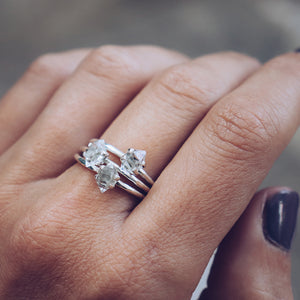 Petit Herkimer Diamond Ring :: Silver
