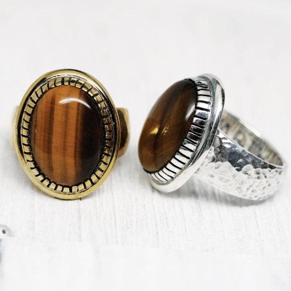 Tiger Eye Earth Ring || Men
